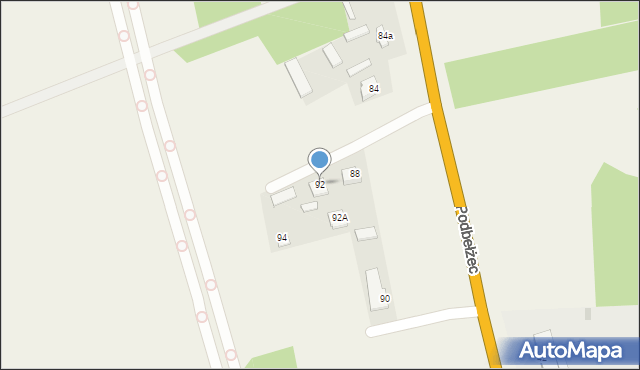 Jeziernia, Podbełżec, 92, mapa Jeziernia