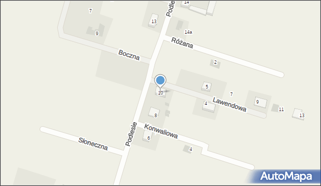 Jezierzyce Kościelne, Podlesie, 10, mapa Jezierzyce Kościelne