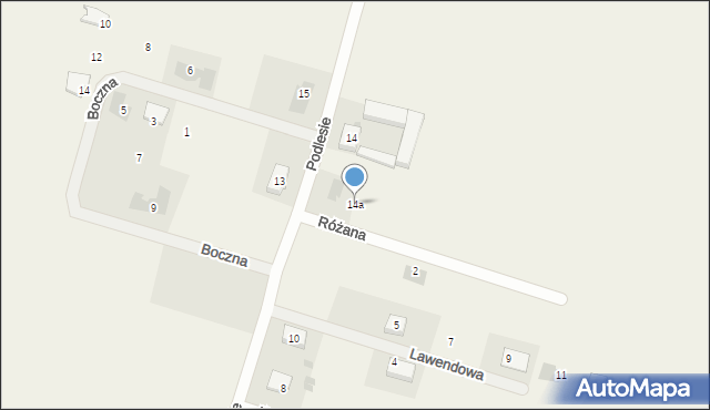 Jezierzyce Kościelne, Podlesie, 14a, mapa Jezierzyce Kościelne
