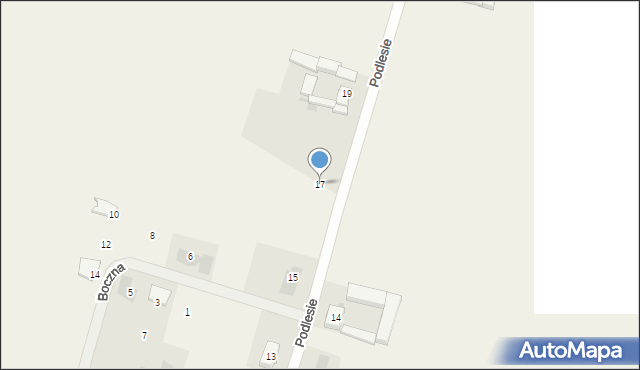 Jezierzyce Kościelne, Podlesie, 17, mapa Jezierzyce Kościelne