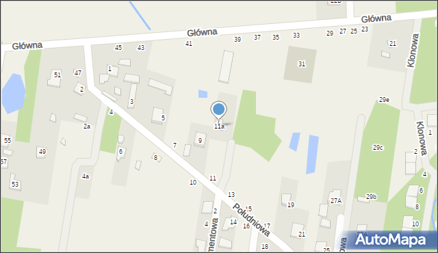 Jeziórko, Południowa, 11a, mapa Jeziórko