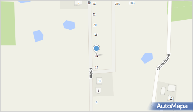 Jodłowno, Polna, 14, mapa Jodłowno