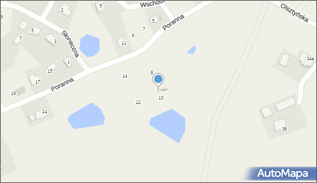 Jonkowo, Poranna, 10b, mapa Jonkowo