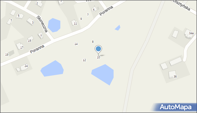 Jonkowo, Poranna, 10c, mapa Jonkowo