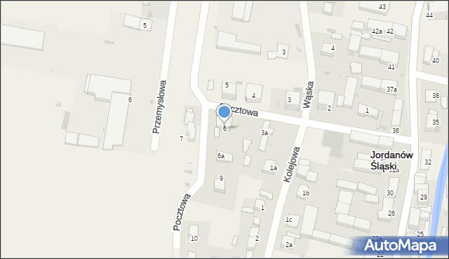 Jordanów Śląski, Pocztowa, 6, mapa Jordanów Śląski