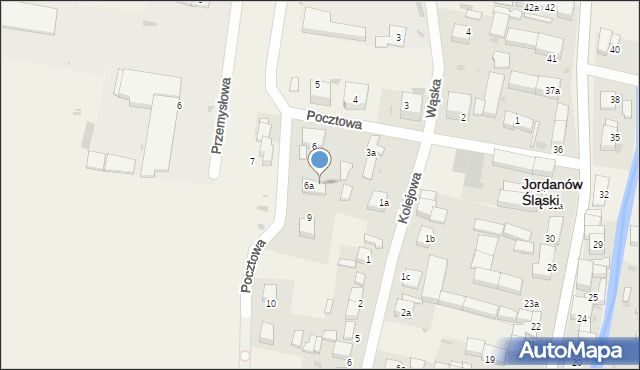Jordanów Śląski, Pocztowa, 6b, mapa Jordanów Śląski