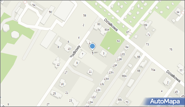 Józefosław, Podkowy, 5, mapa Józefosław