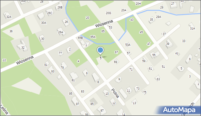 Józefów, Polna, 5, mapa Józefów