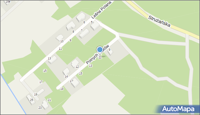 Józefów, Polnych Maków, 11, mapa Józefów