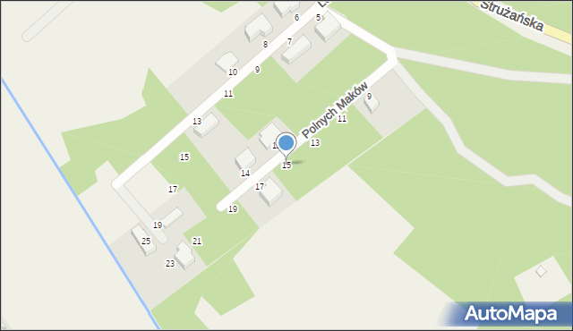 Józefów, Polnych Maków, 15, mapa Józefów
