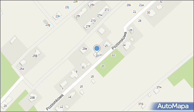Józefów, Poziomkowa, 13, mapa Józefów