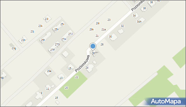 Józefów, Poziomkowa, 26, mapa Józefów