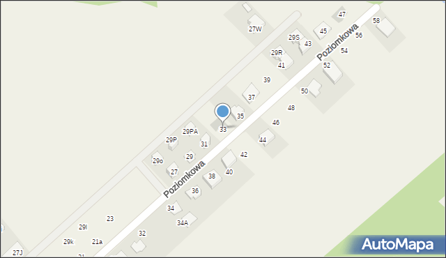 Józefów, Poziomkowa, 33, mapa Józefów