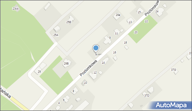 Józefów, Poziomkowa, 7, mapa Józefów