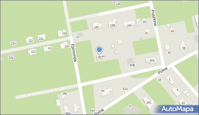 Józefów, Polna, 62, mapa Józefów