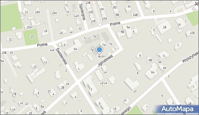 Józefów, Polna, 7f, mapa Józefów
