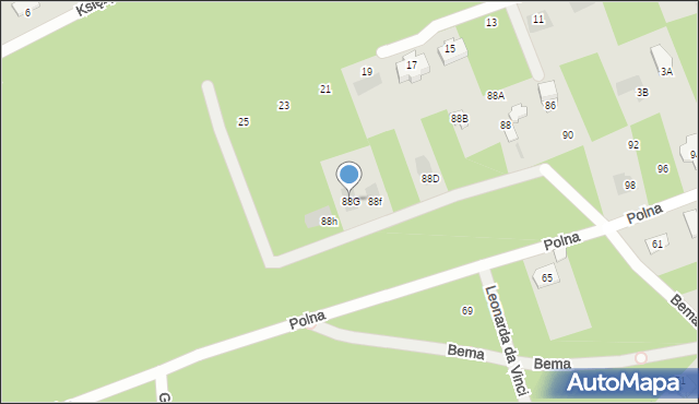 Józefów, Polna, 88G, mapa Józefów