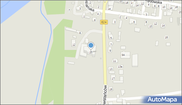 Józefów nad Wisłą, Powstańców, 10, mapa Józefów nad Wisłą