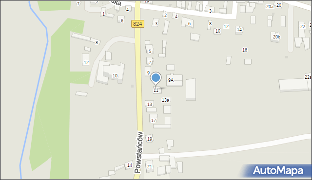 Józefów nad Wisłą, Powstańców, 11, mapa Józefów nad Wisłą