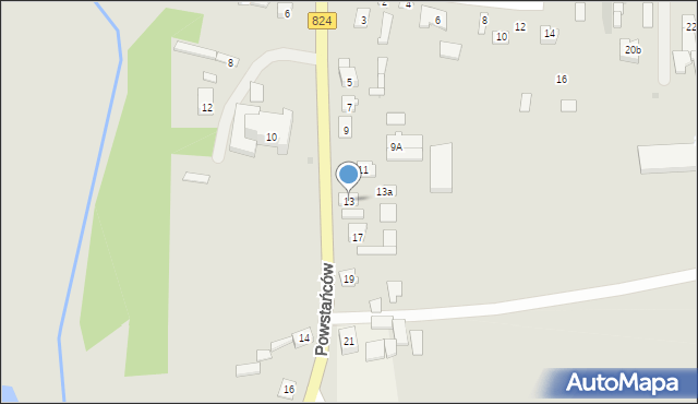 Józefów nad Wisłą, Powstańców, 13, mapa Józefów nad Wisłą