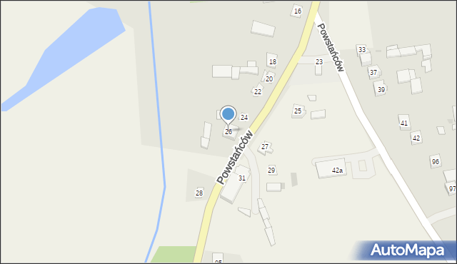 Józefów nad Wisłą, Powstańców, 26, mapa Józefów nad Wisłą