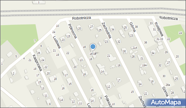 Justynów, Północna, 16-18, mapa Justynów