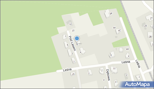 Juszkowo, Pod Lasem, 6, mapa Juszkowo