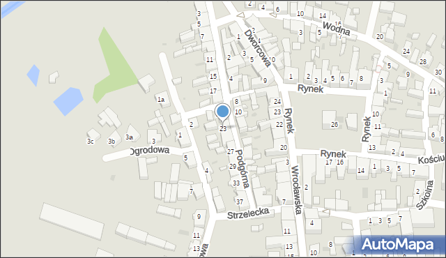 Jutrosin, Podgórna, 23, mapa Jutrosin