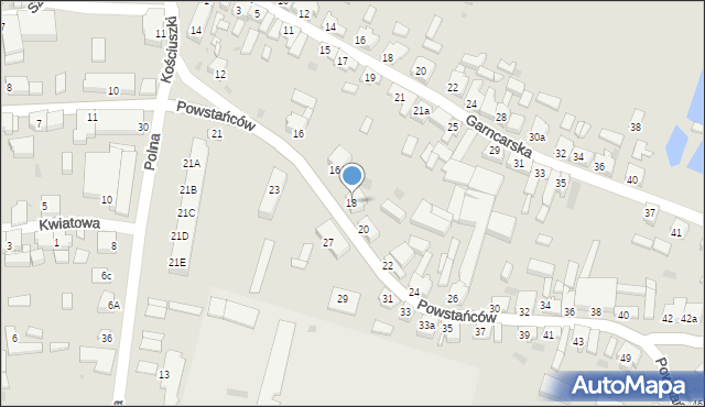 Jutrosin, Powstańców, 18, mapa Jutrosin