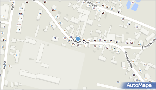 Jutrosin, Powstańców, 35, mapa Jutrosin