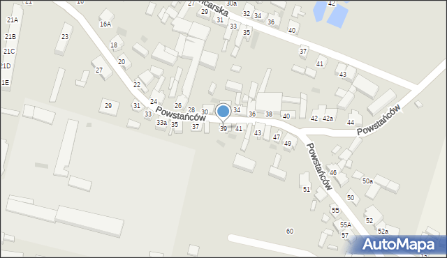 Jutrosin, Powstańców, 39, mapa Jutrosin