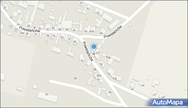 Jutrosin, Powstańców, 46, mapa Jutrosin