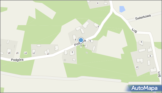 Kaczaki, Podgóra, 7, mapa Kaczaki