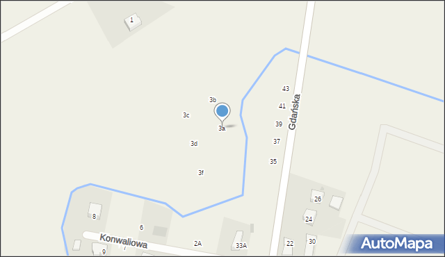 Kaczki, Polna, 3a, mapa Kaczki