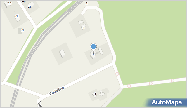 Kaczyce, Podleśna, 6, mapa Kaczyce