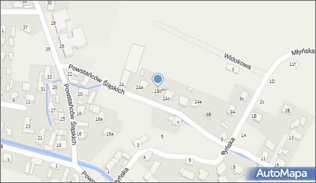 Kadłub, Powstańców Śląskich, 24b, mapa Kadłub