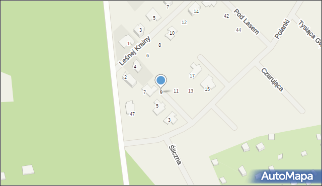 Kajetany, Polanki, 9, mapa Kajetany