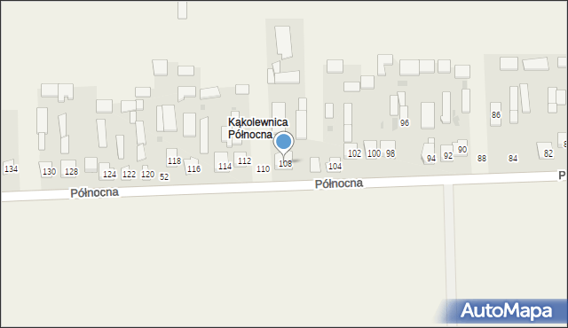 Kąkolewnica, Północna, 108, mapa Kąkolewnica