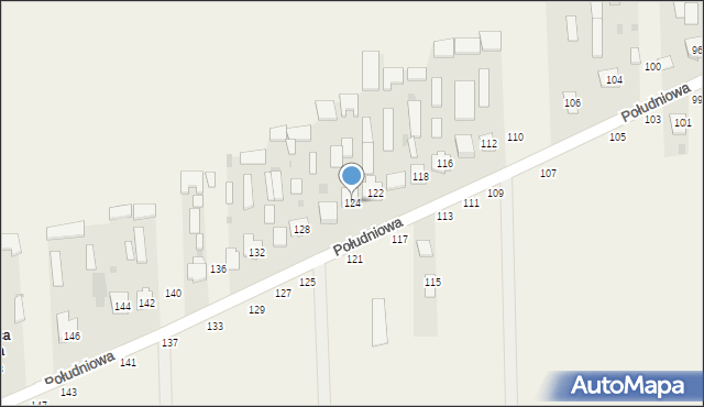 Kąkolewnica, Południowa, 124, mapa Kąkolewnica