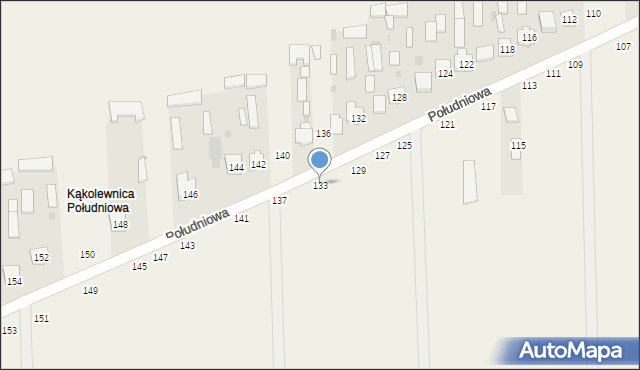 Kąkolewnica, Południowa, 133, mapa Kąkolewnica