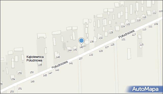 Kąkolewnica, Południowa, 140, mapa Kąkolewnica