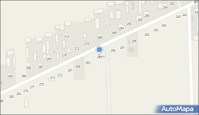 Kąkolewnica, Południowa, 261, mapa Kąkolewnica