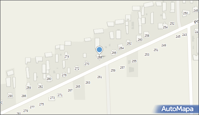 Kąkolewnica, Południowa, 268, mapa Kąkolewnica