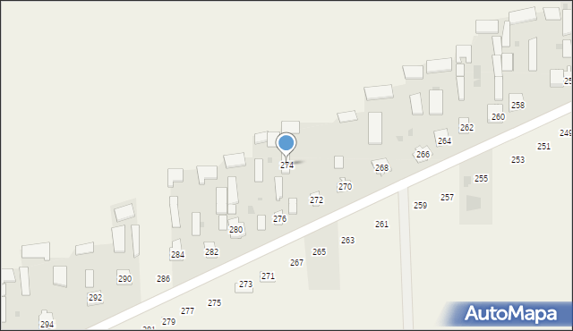 Kąkolewnica, Południowa, 274, mapa Kąkolewnica