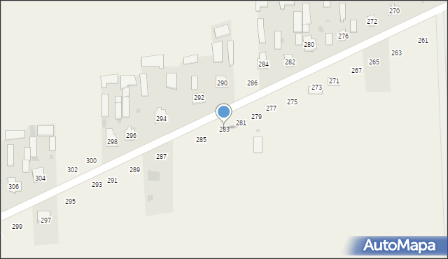 Kąkolewnica, Południowa, 283, mapa Kąkolewnica