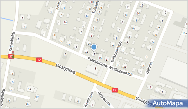 Kąkolewo, Powstańców Wielkopolskich, 13, mapa Kąkolewo