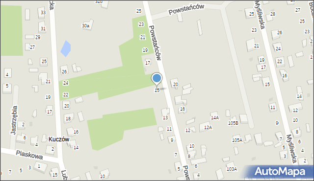 Kalety, Powstańców, 15, mapa Kalety