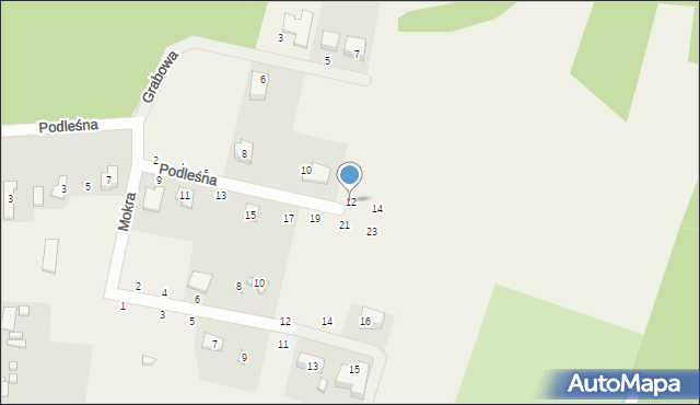 Kalina, Podleśna, 12, mapa Kalina