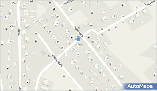 Kaliska, Północna, 15, mapa Kaliska