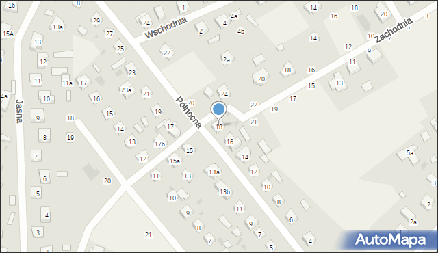 Kaliska, Północna, 18, mapa Kaliska